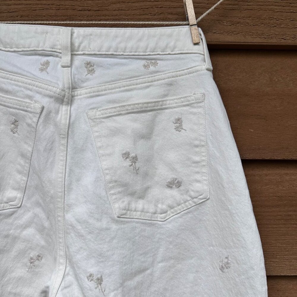 Abercrombie & Fitch Womens 90s High-Rise Relaxed Jeans With Cream Floral Embroid - Picture 11 of 13